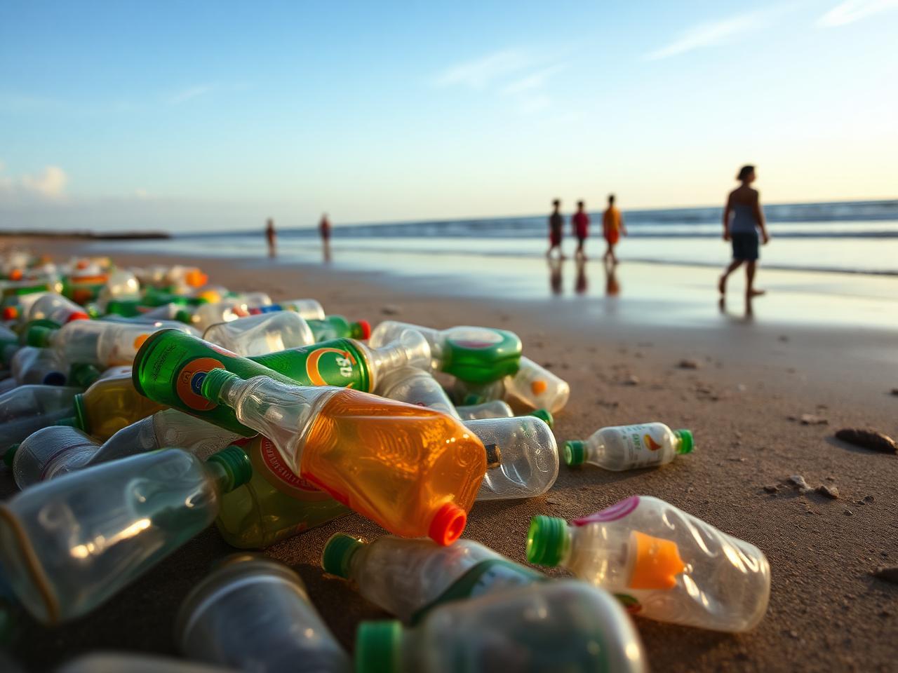 Plastic pollution on a Nicaraguan beach